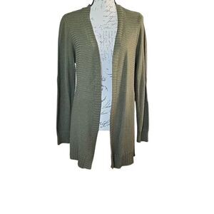 Marled Women's Size Large Olive Green Knit Open Cardigan